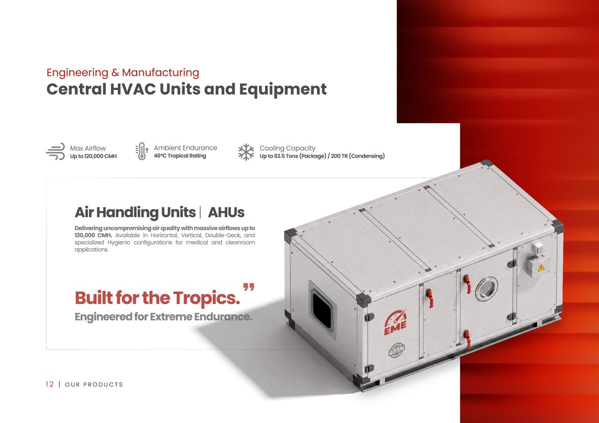 The Air Handling Units page of the company profile